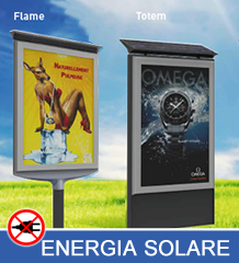 Produzione totem pubblicitari Mupi solare Blue tech